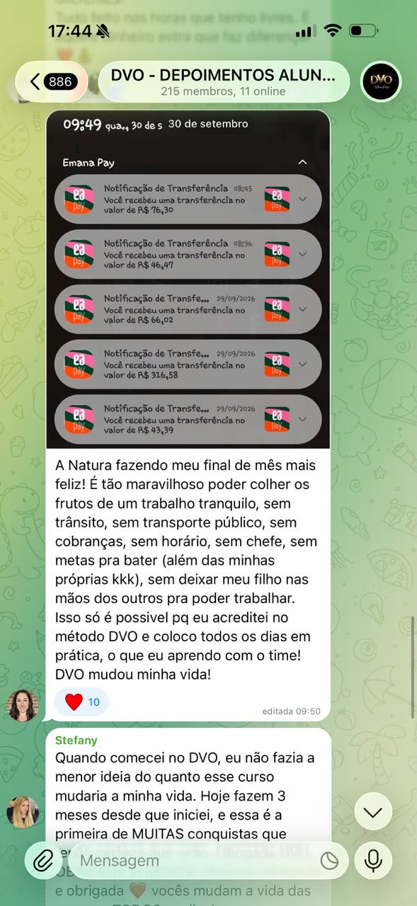 Depoimento de aluna: transferência recebida